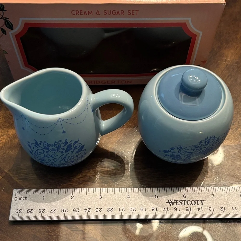 Bridgerton Cream & Sugar Set - Blue and White